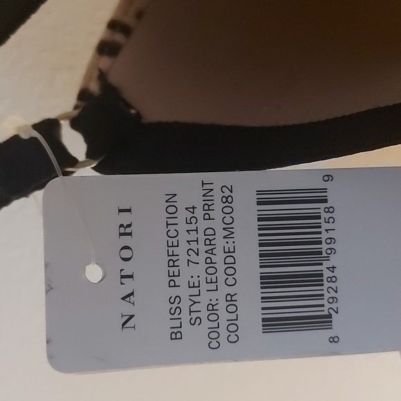 NWT Natori Bliss Perfection Leopard Print Lightly Lined Lace Trim Bra - Picture 9 of 10